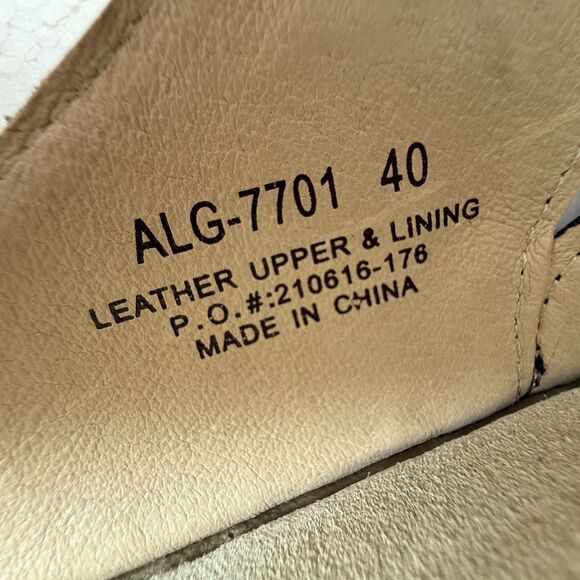 Size 40 Alegria Floral Embossed Leather Clogs Mary Jane Mule Brown Comfort Shoes - Picture 7 of 13